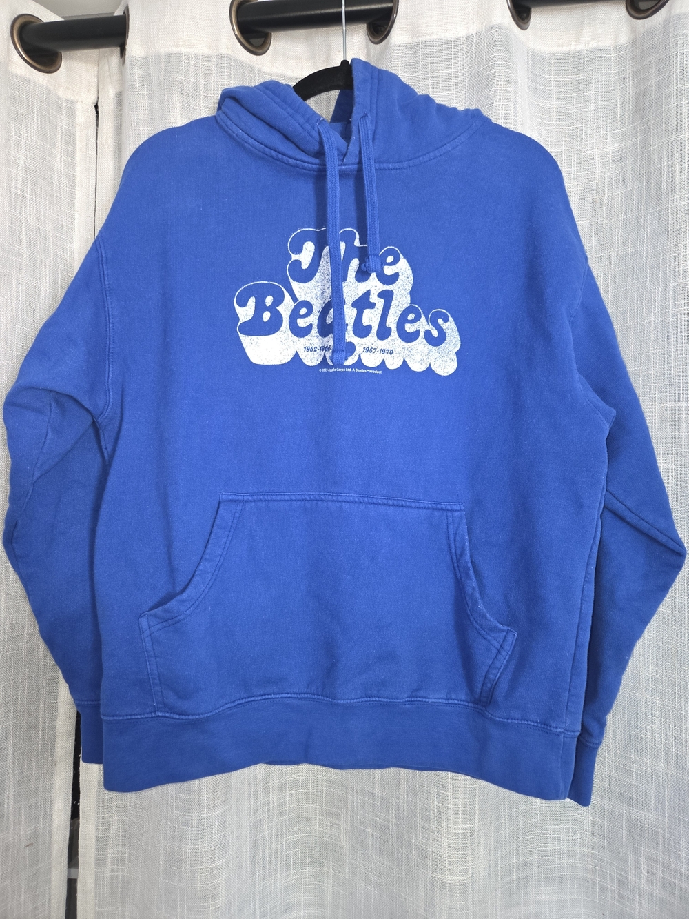 The Beatles Royal Blue Pullover Hoodie with White Logo